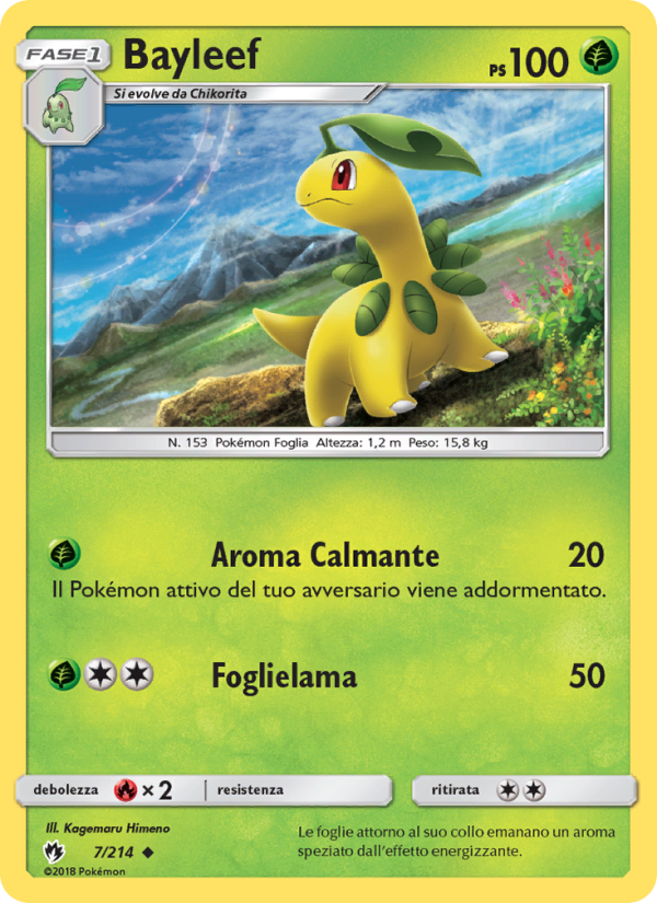 Bayleef 007/236 — Lost Thunder (Italian Pokémon TCG card)