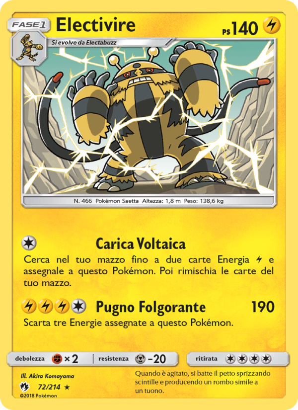 Electivire 072/236 — Lost Thunder (Italian Pokémon TCG card)
