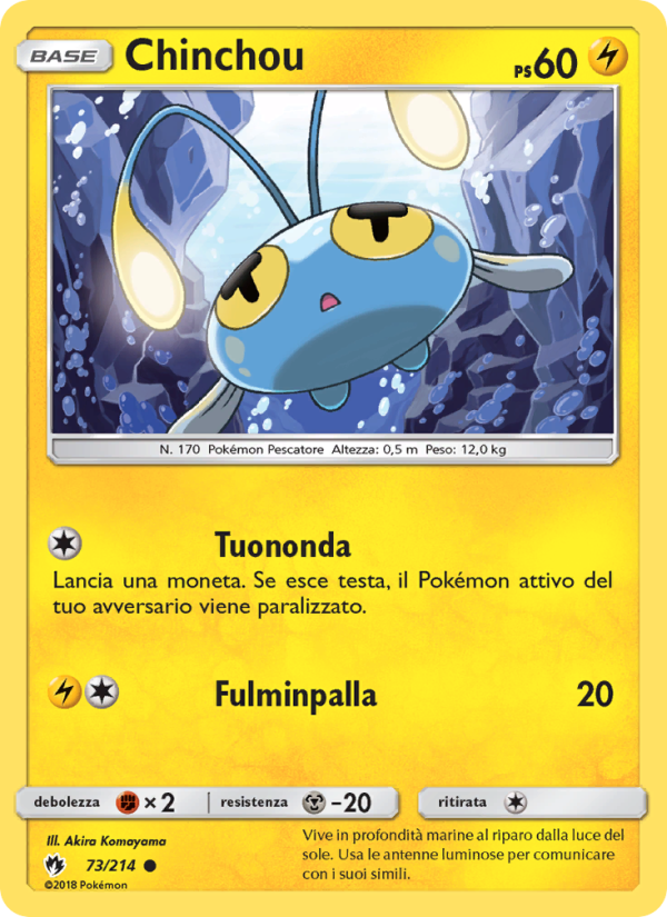 Chinchou 073/236 — Lost Thunder (Italian Pokémon TCG card)