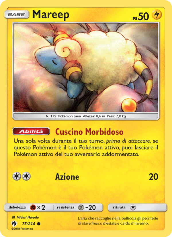 Mareep 075/236 — Lost Thunder (Italian Pokémon TCG card)