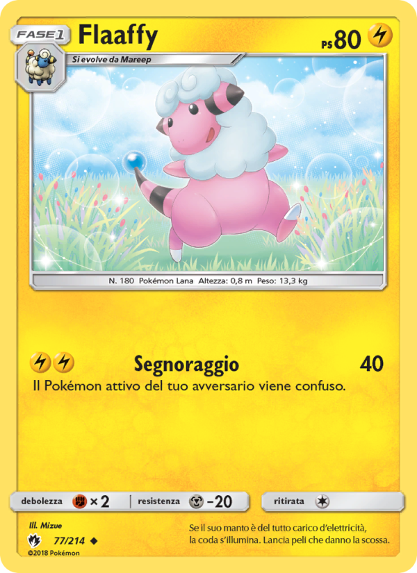 Flaaffy 077/236 — Lost Thunder (Italian Pokémon TCG card)