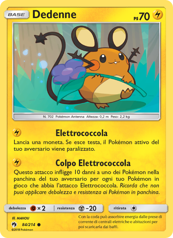Dedenne 084/236 — Lost Thunder (Italian Pokémon TCG card)
