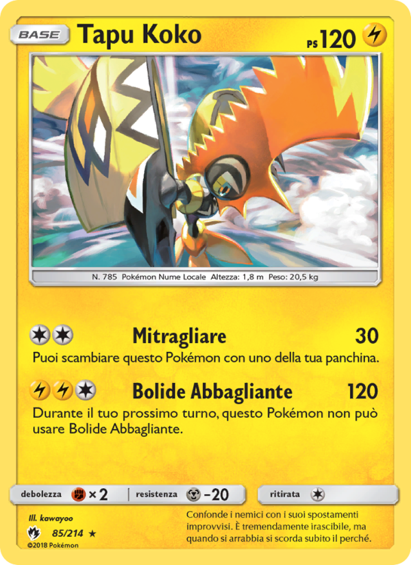 Tapu Koko 085/236 — Lost Thunder (Italian Pokémon TCG card)