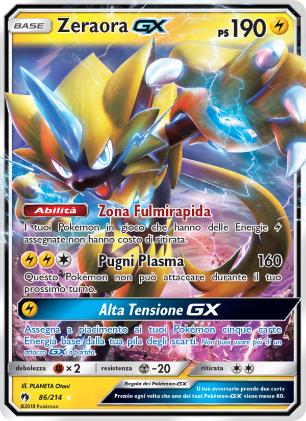Zeraora GX 086/236 — Lost Thunder (Italian Pokémon TCG card)