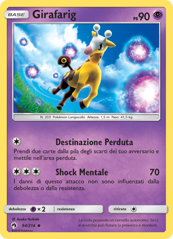 Girafarig 094/236 — Lost Thunder (Italian Pokémon TCG card)