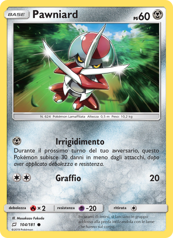Pawniard 104/196 — Team Up (Italian Pokémon TCG card)