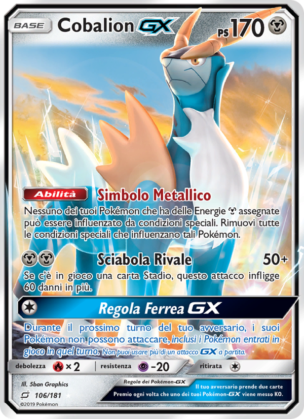 Cobalion GX 106/196 — Team Up (Italian Pokémon TCG card)