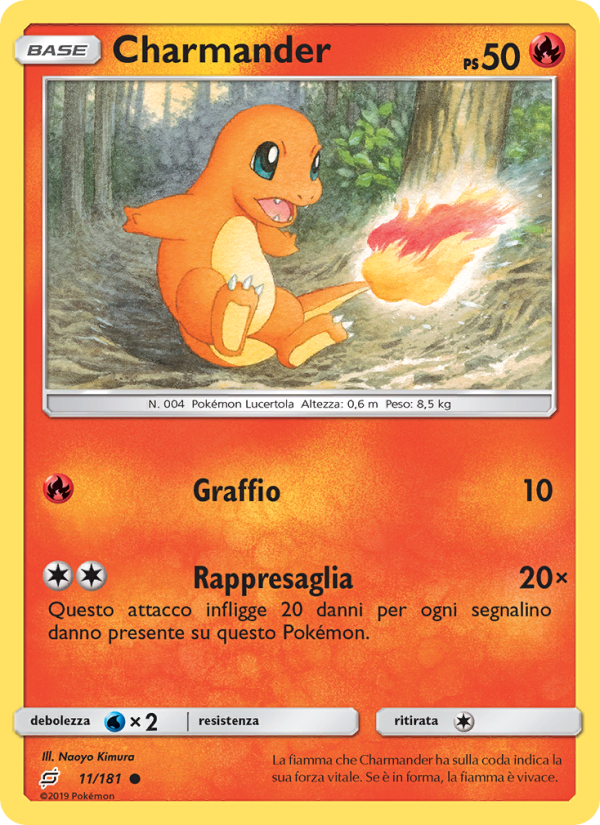 Charmander 011/196 — Team Up (Italian Pokémon TCG card)