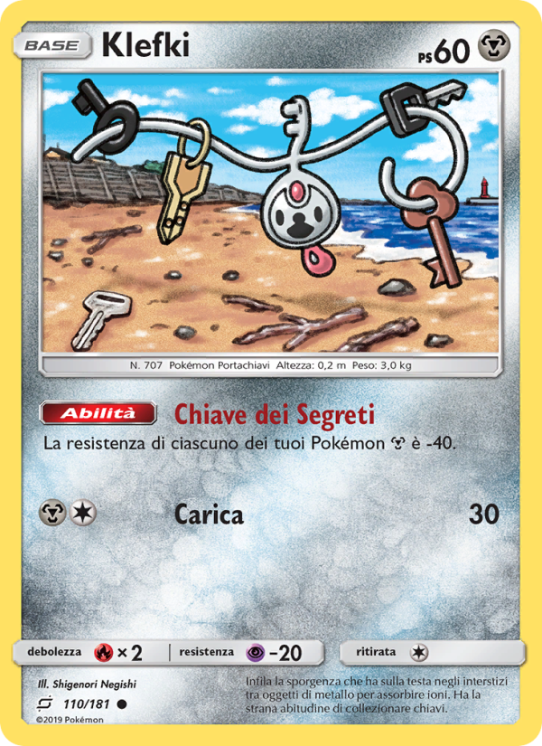 Klefki 110/196 — Team Up (Italian Pokémon TCG card)