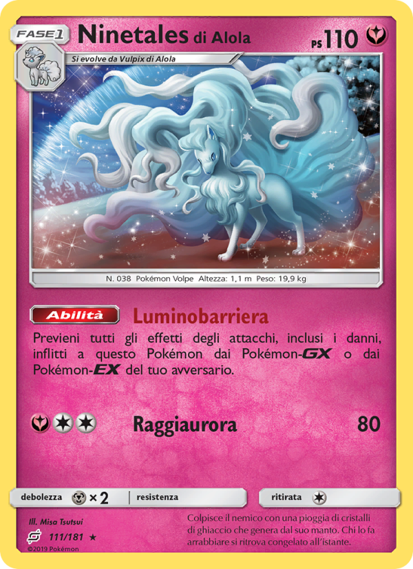 Ninetales di Alola 111/196 — Team Up (Italian Pokémon TCG card)