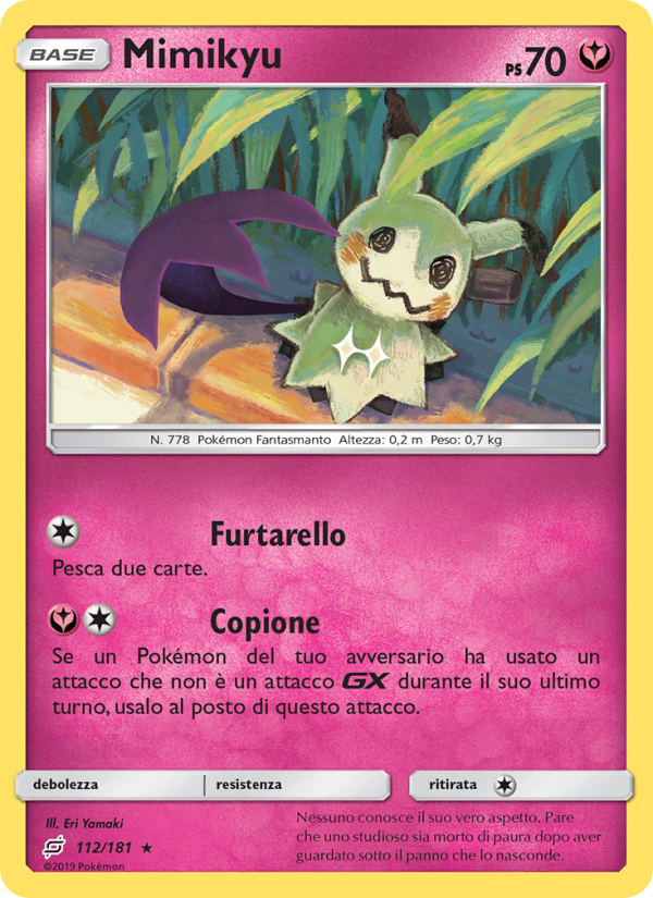 Mimikyu 112/196 — Team Up (Italian Pokémon TCG card)