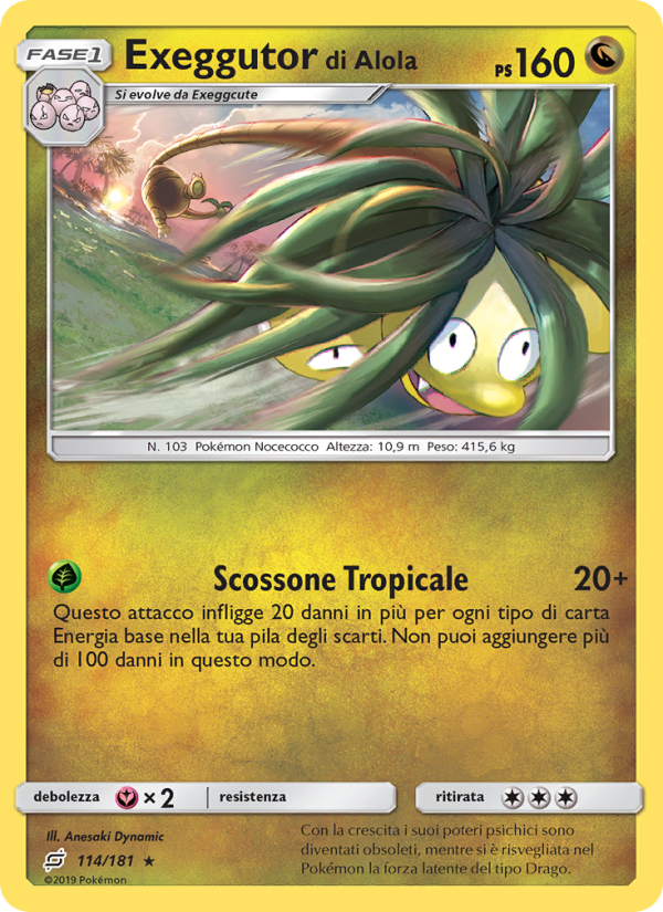 Exeggutor di Alola 114/196 — Team Up (Italian Pokémon TCG card)