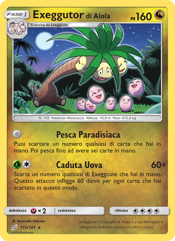 Exeggutor di Alola 115/196 — Team Up (Italian Pokémon TCG card)