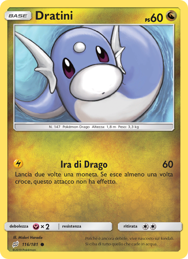 Dratini 116/196 — Team Up (Italian Pokémon TCG card)