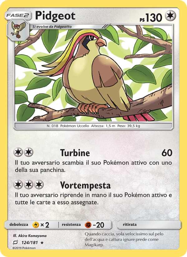Pidgeot 124/196 — Team Up (Italian Pokémon TCG card)
