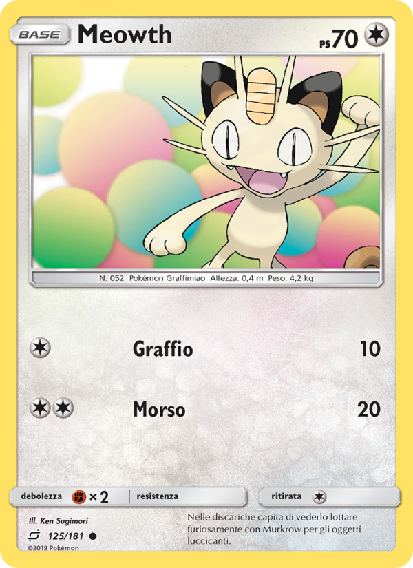 Meowth 125/196 — Team Up (Italian Pokémon TCG card)