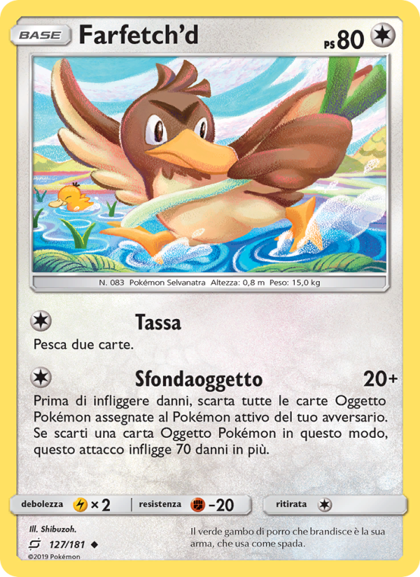 Farfetch’d 127/196 — Team Up (Italian Pokémon TCG card)