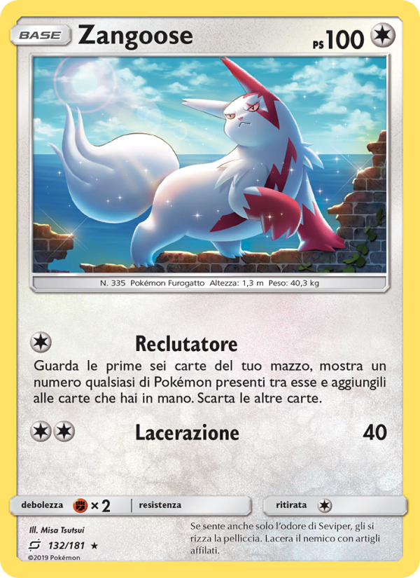 Zangoose 132/196 — Team Up (Italian Pokémon TCG card)