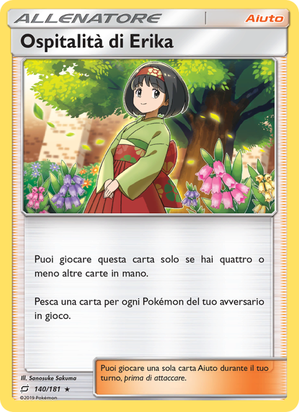 Ospitalità di Erika 140/196 — Team Up (Italian Pokémon TCG card)