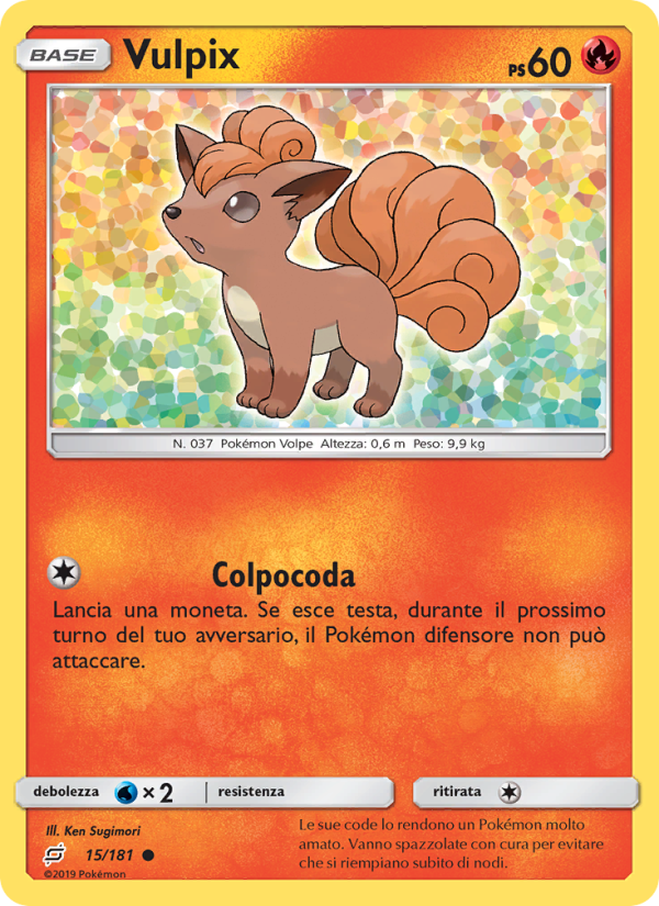 Vulpix 015/196 — Team Up (Italian Pokémon TCG card)
