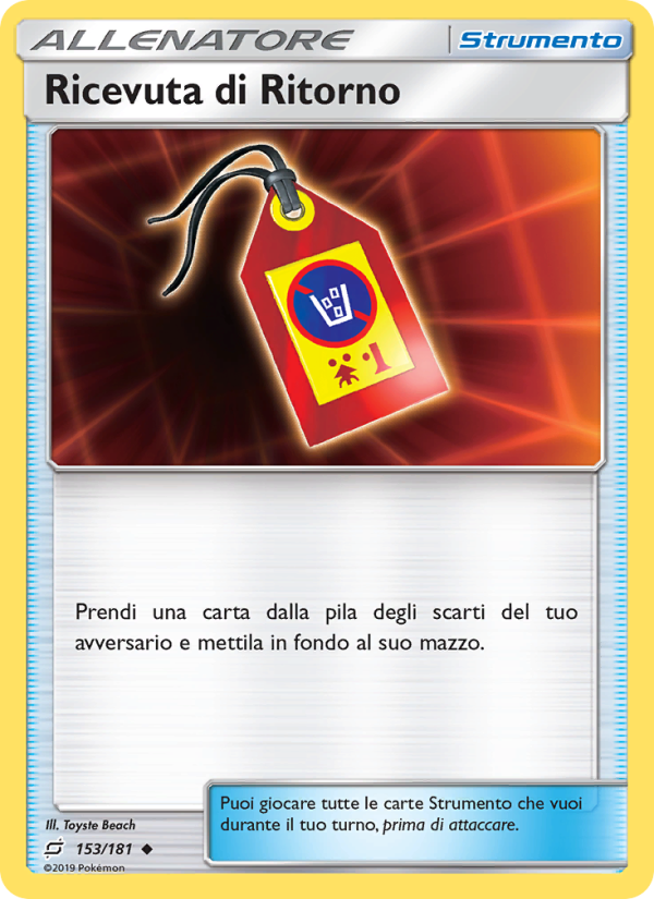 Ricevuta di Ritorno 153/196 — Team Up (Italian Pokémon TCG card)