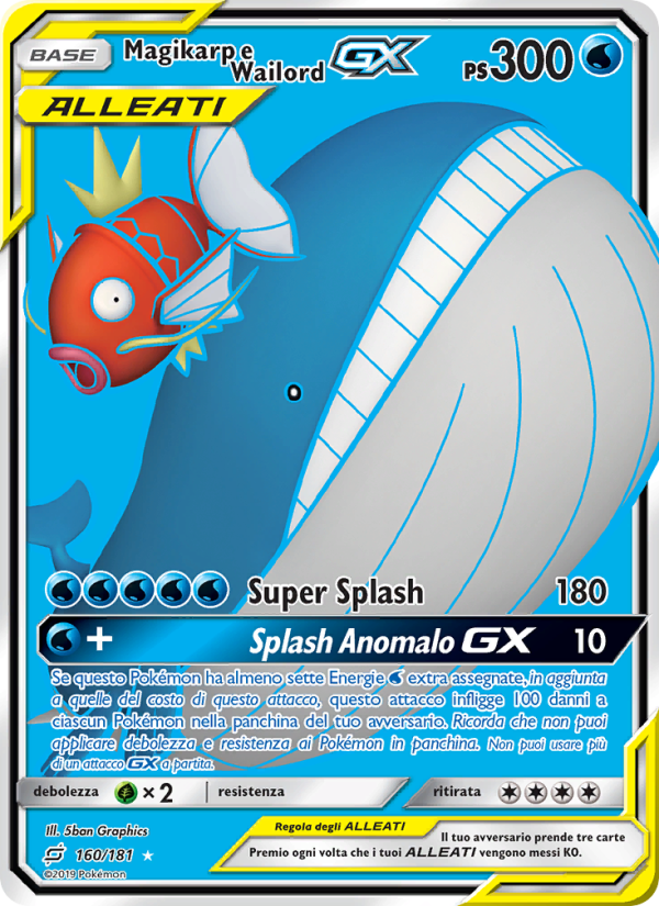 Magikarp e Wailord GX 160/196 — Team Up (Italian Pokémon TCG card)