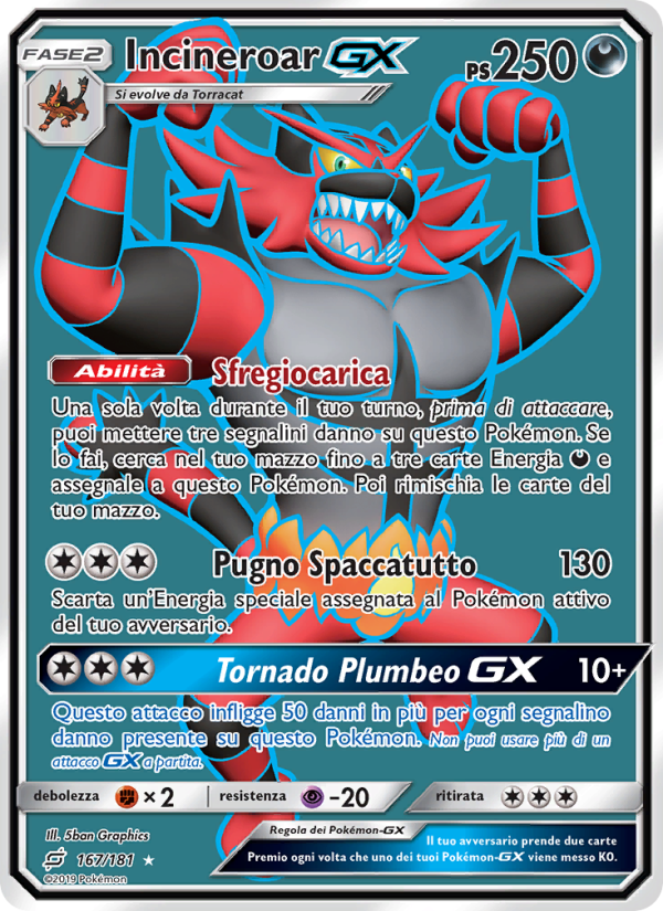 Incineroar GX 167/196 — Team Up (Italian Pokémon TCG card)