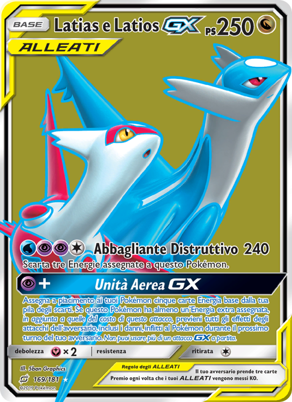 Latias e Latios GX 169/196 — Team Up (Italian Pokémon TCG card)