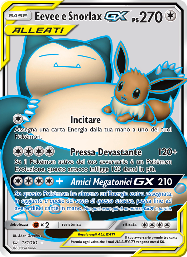 Eevee e Snorlax GX 171/196 — Team Up (Italian Pokémon TCG card)