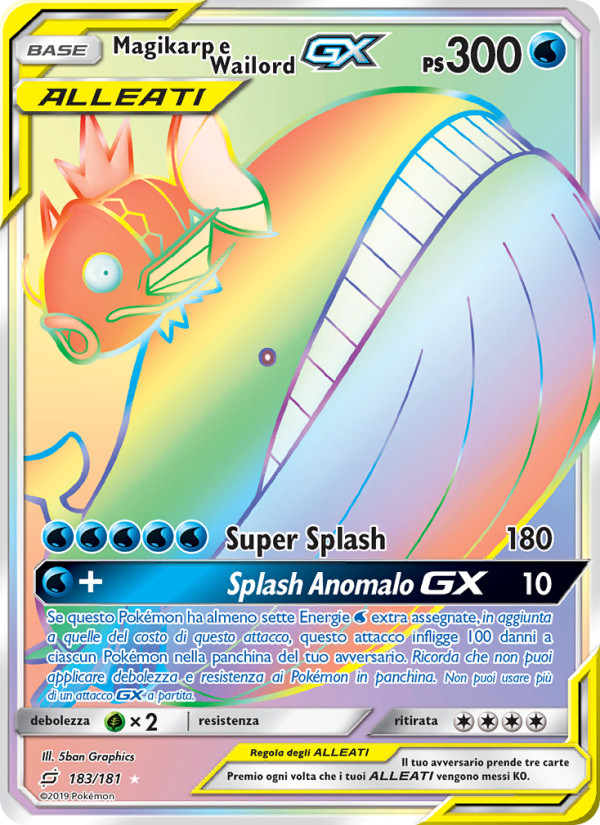 Magikarp e Wailord GX 183/196 — Team Up (Italian Pokémon TCG card)