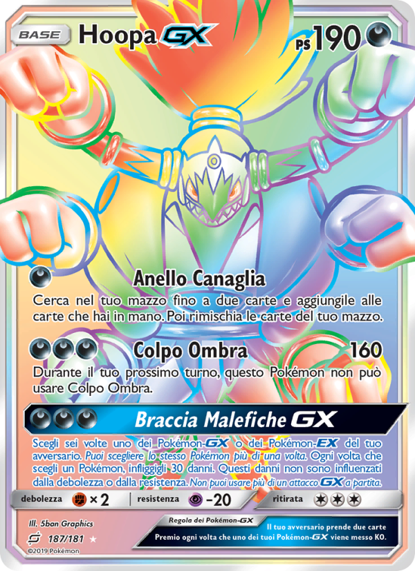Hoopa GX 187/196 — Team Up (Italian Pokémon TCG card)