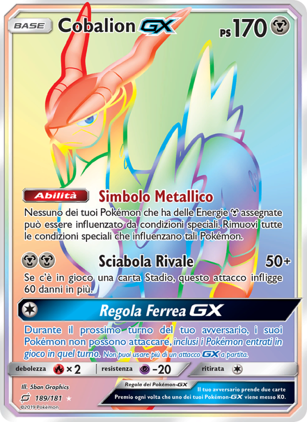Cobalion GX 189/196 — Team Up (Italian Pokémon TCG card)