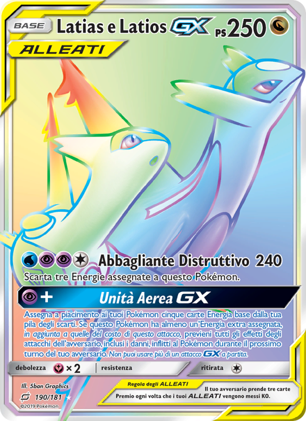 Latias e Latios GX 190/196 — Team Up (Italian Pokémon TCG card)