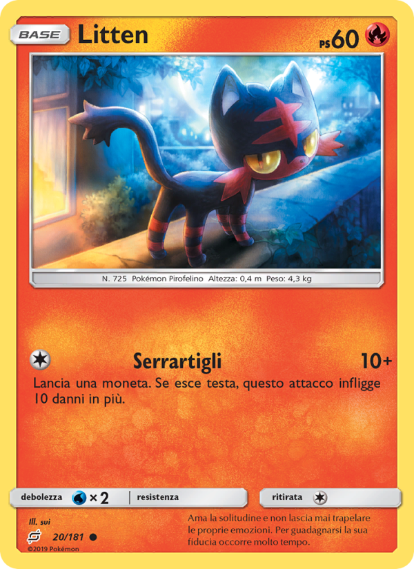 Litten 020/196 — Team Up (Italian Pokémon TCG card)