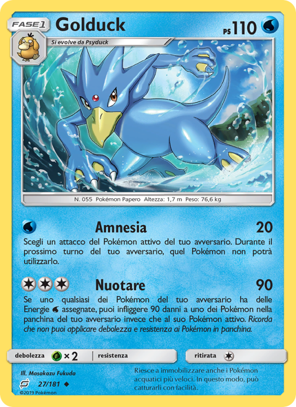 Golduck 027/196 — Team Up (Italian Pokémon TCG card)
