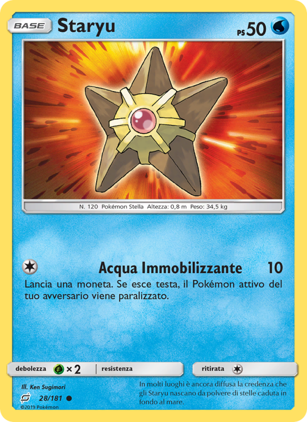 Staryu 028/196 — Team Up (Italian Pokémon TCG card)