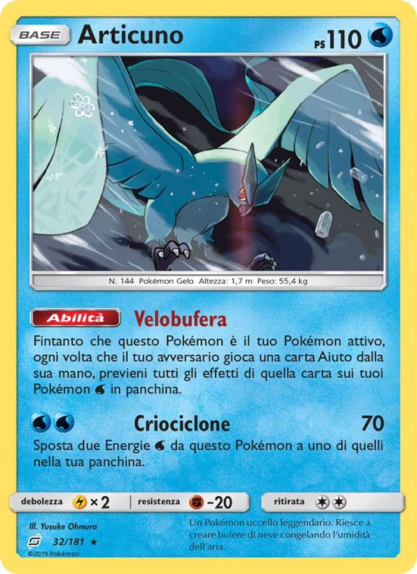 Articuno 032/196 — Team Up (Italian Pokémon TCG card)