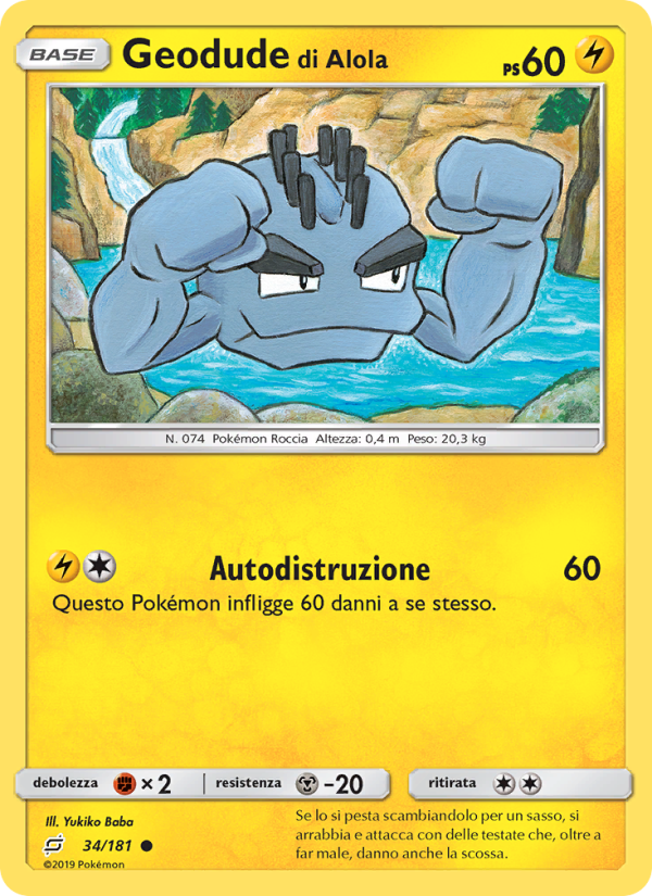 Geodude di Alola 034/196 — Team Up (Italian Pokémon TCG card)