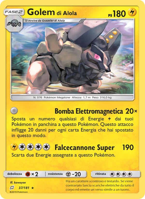 Golem di Alola 037/196 — Team Up (Italian Pokémon TCG card)