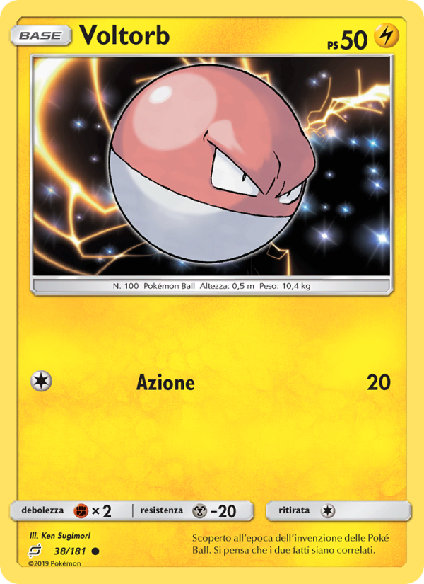Voltorb 038/196 — Team Up (Italian Pokémon TCG card)