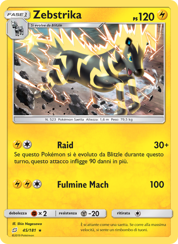 Zebstrika 045/196 — Team Up (Italian Pokémon TCG card)
