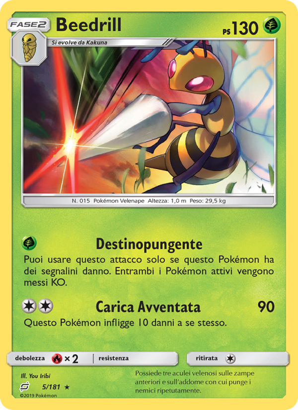 Beedrill 005/196 — Team Up (Italian Pokémon TCG card)