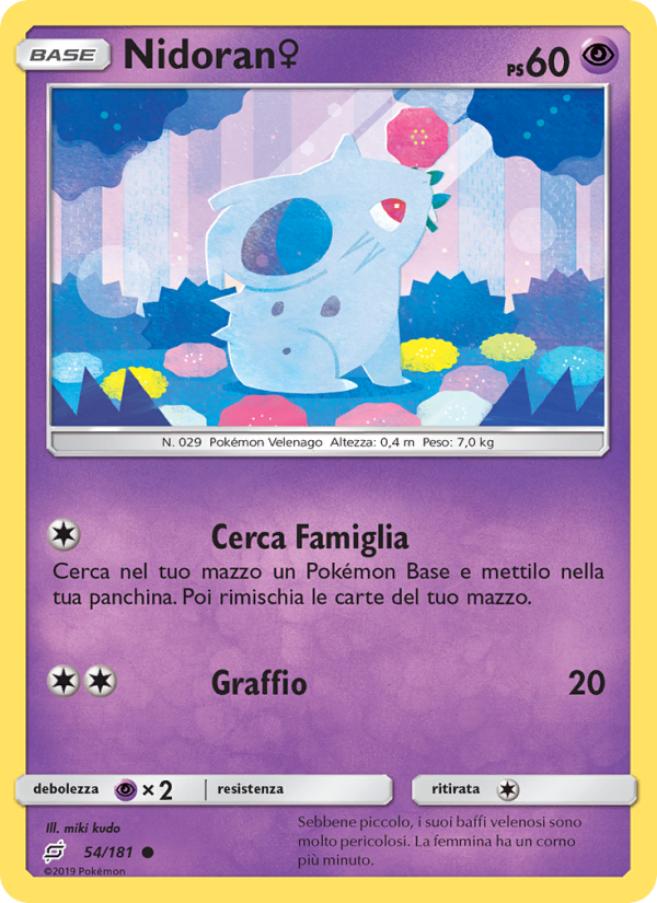 Nidoran♀ 054/196 — Team Up (Italian Pokémon TCG card)