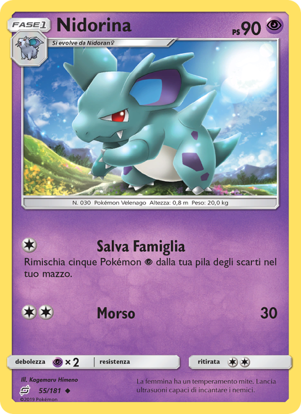 Nidorina 055/196 — Team Up (Italian Pokémon TCG card)