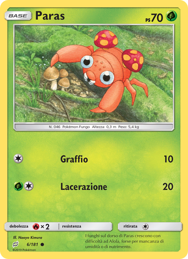 Paras 006/196 — Team Up (Italian Pokémon TCG card)