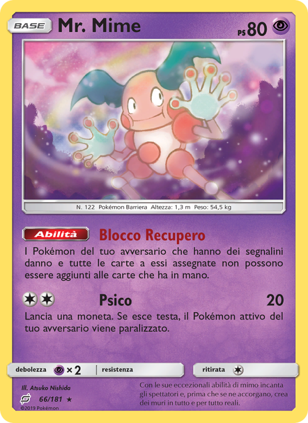 Mr. Mime 066/196 — Team Up (Italian Pokémon TCG card)