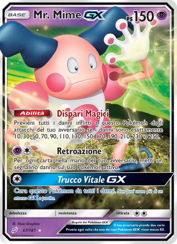 Mr. Mime GX 067/196 — Team Up (Italian Pokémon TCG card)