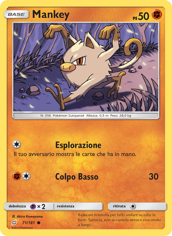 Mankey 071/196 — Team Up (Italian Pokémon TCG card)
