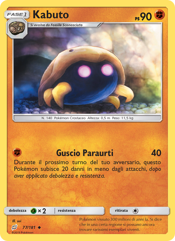 Kabuto 077/196 — Team Up (Italian Pokémon TCG card)