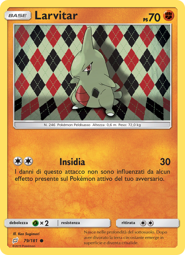 Larvitar 079/196 — Team Up (Italian Pokémon TCG card)